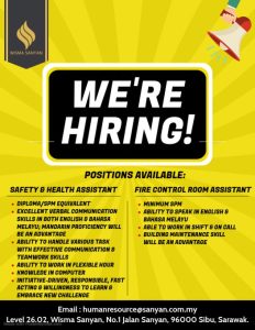 position hiring safety & health assistant and fire control room assistant